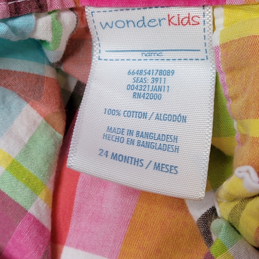 Wonder Kids Multiple Color Plaid Dress - Picture 5 of 5
